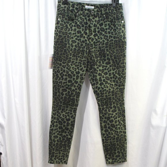 Good American Denim - Good American Green Animal Print Good Waist Crop Jeans NWT